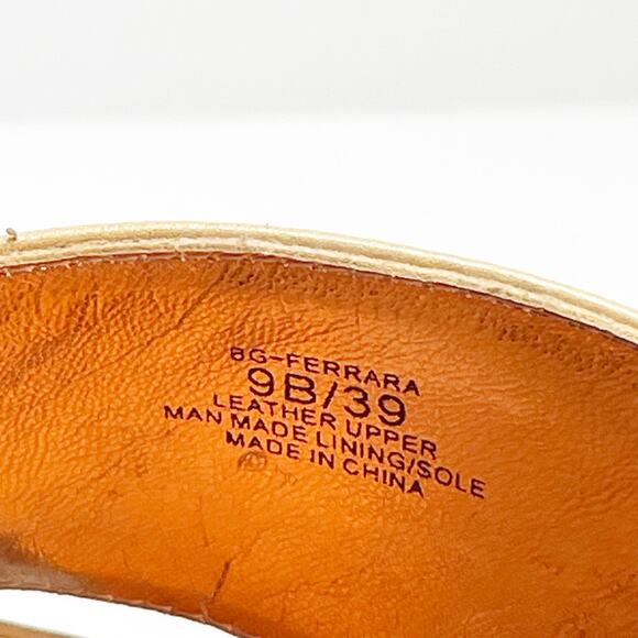 BCBGeneration Women's Platform Wedge Sandals Tan Vertical Stripe Mojave 9M NEW - Picture 5 of 9